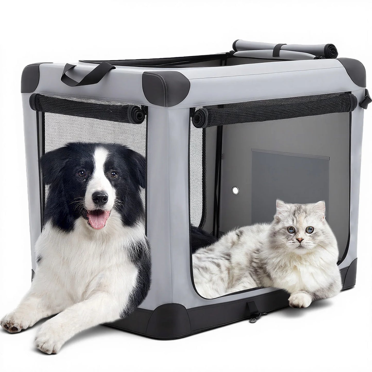 JHK 600D Oxford Fabric Foldable Soft Dog Crate Portable Pet Kennel with 3 Doors Use for Small to Extra Large Dogs Indoor - Louie's Joint 
