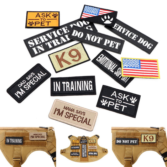 PETRAVEL 12-Piece Tactical Patch Bundle For Dog ID Tags