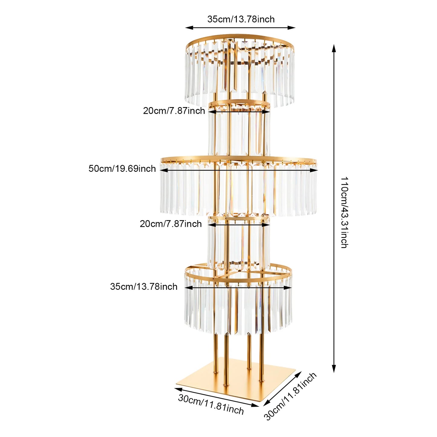 Five-Tier Wedding Centerpiece Stand Acrylic Flower Vase