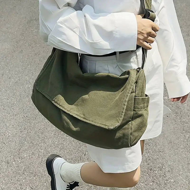Canvas Messenger Bag for Women Vintage Crossbody Tote - Louie's Joint 