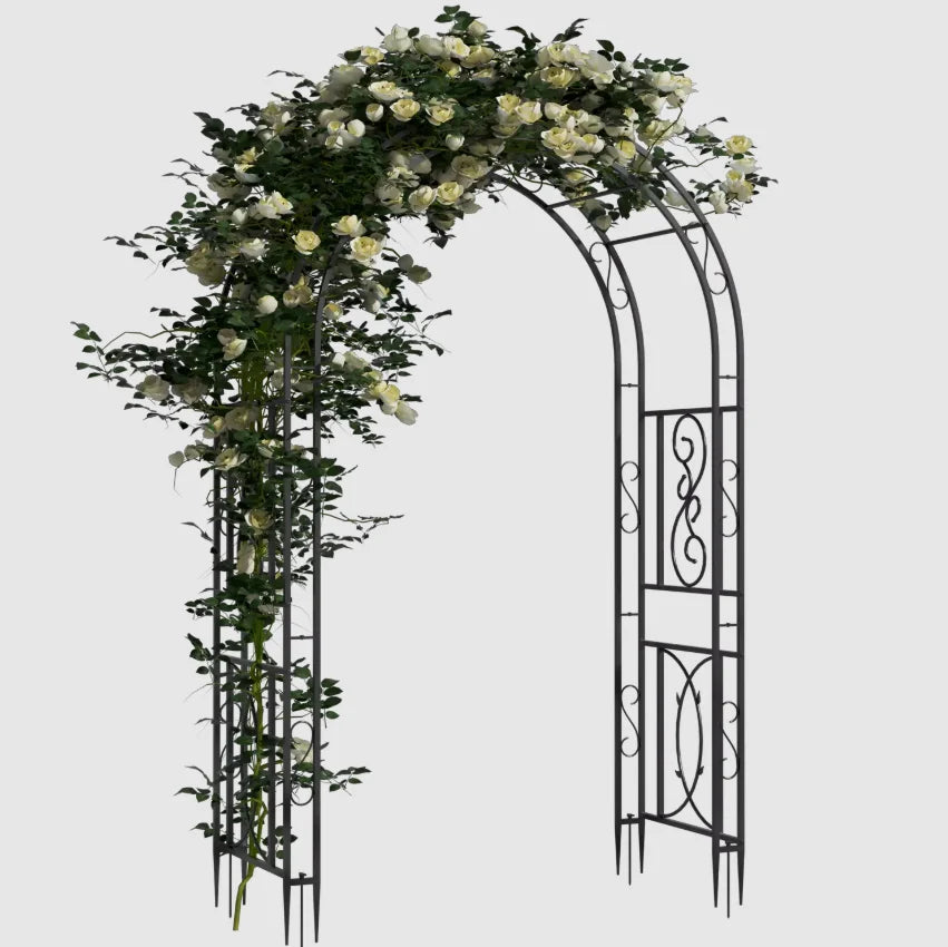 Heavy Duty Metal Garden Arbor Trellis For Climbing Plants - Louie's Joint 