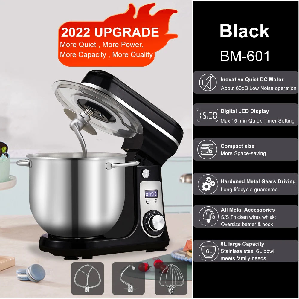 Biolomix Stand Mixer Kitchen Appliance 6 Speed 1200W Pro