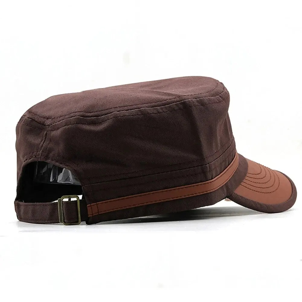Casual Cadet Hat Man Flat Top Caps Fashion Cotton Visor Hats Summer Autumn Vintage Army Hats Adult Dad Hat Unisex 2026 Cap - Louie's Joint 