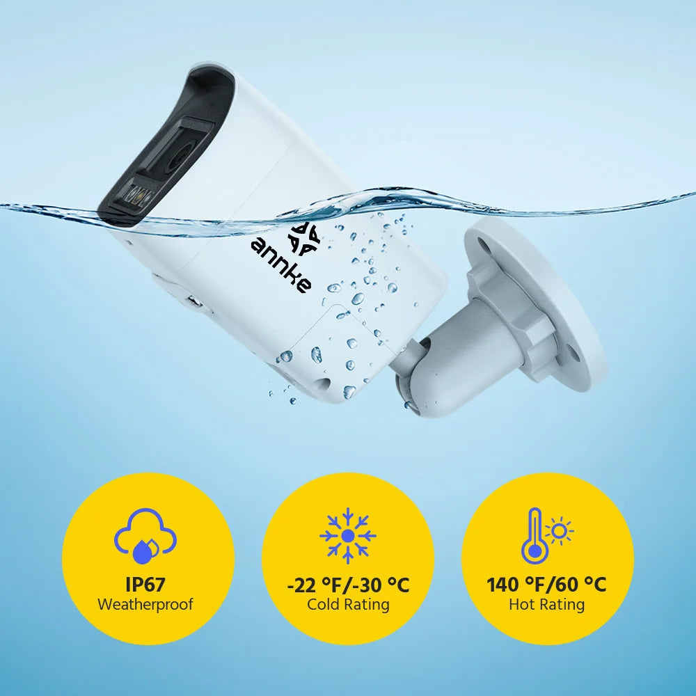 ANNKE POE 8MP 4K IP Camera POE Outdoor Waterproof H.265 Security Surveillance CCTV Camera Motion Detection Camera Two Way Audio - Louie's Joint 