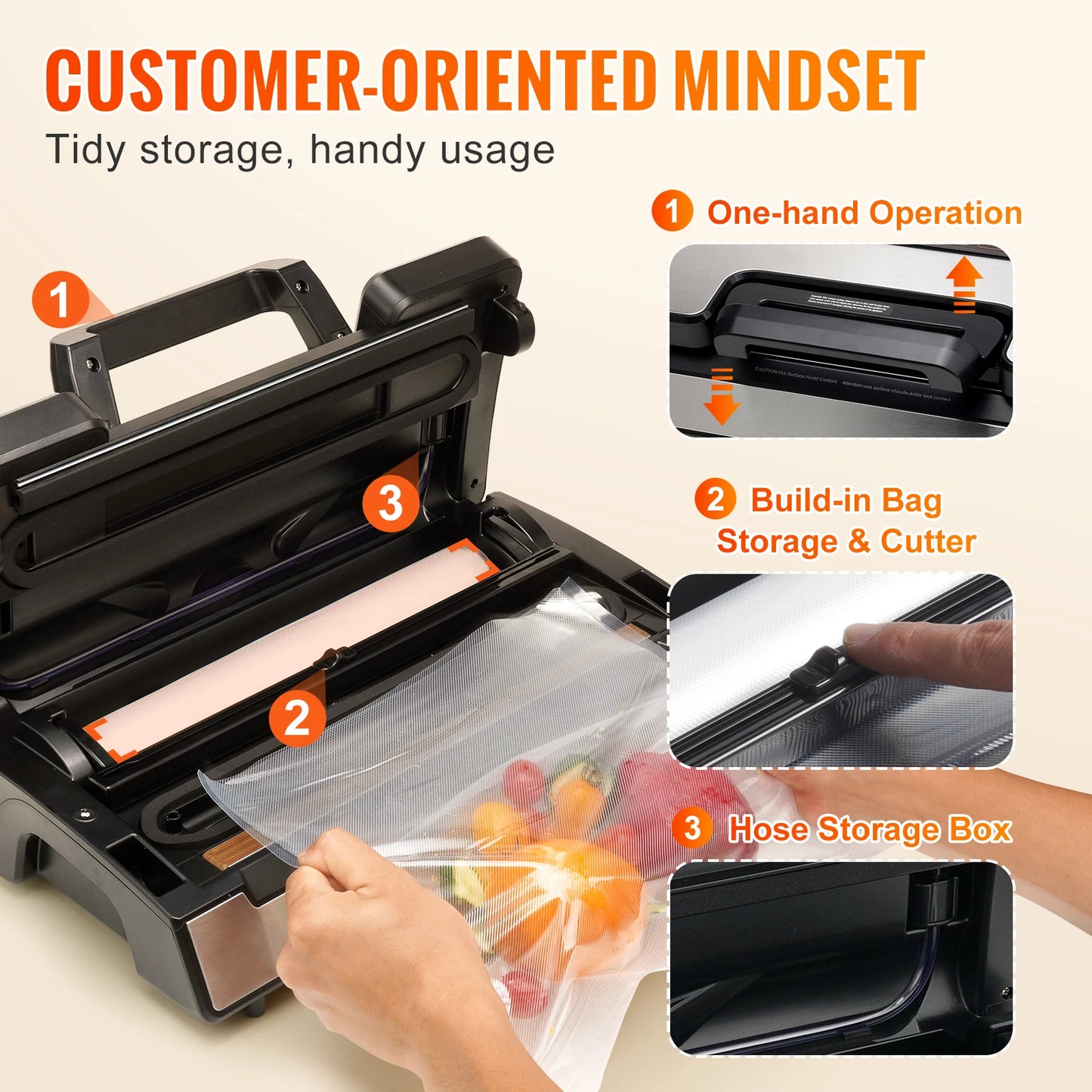 SucceBuy 90Kpa 130W Vacuum Sealer Food Packaging Machine with Free 10pcs Vacuum bags for Household Kitchen Vacuum Food Sealing - Louie's Joint 