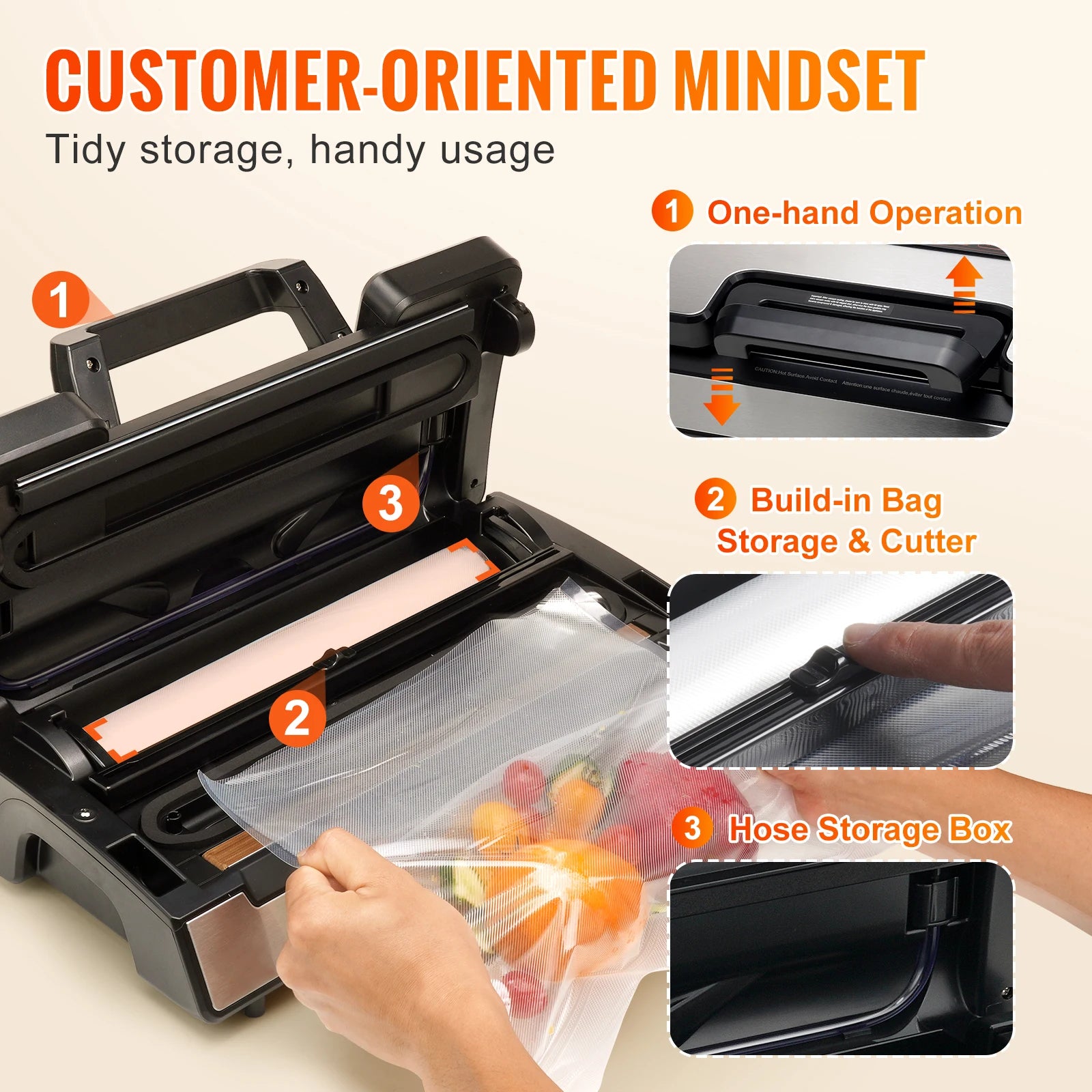 SucceBuy 90Kpa 130W Vacuum Sealer Food Packaging Machine with Free 10pcs Vacuum bags for Household Kitchen Vacuum Food Sealing - Louie's Joint 