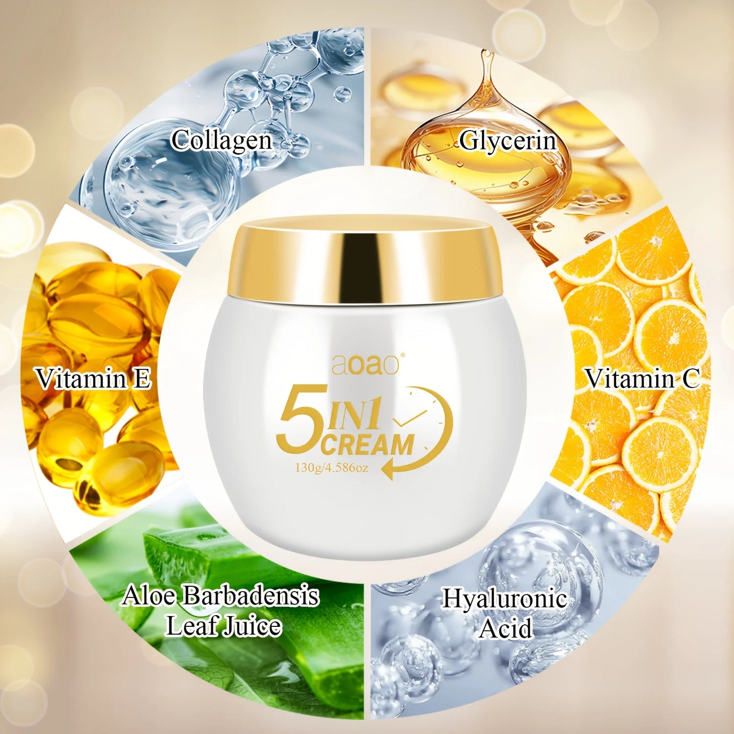 5-in-1 Moisturizing Cream with Collagen, Centella Asiatica Extract & Niacinamide – Firms, Smooths & Brightens Skin make the skin appear lighter, brighter, or more radiant