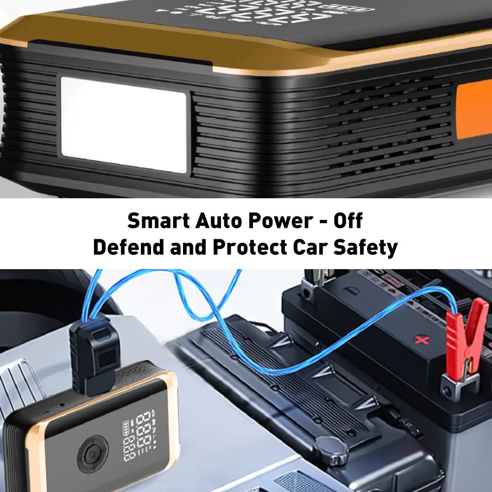 Portable Car Jump Starter with Tire Inflator, 4-in-1 Emergency Car Battery Booster with Digital Air Compressor, 150PSI Auto Tire Pump & LED Light - Louie's Joint 