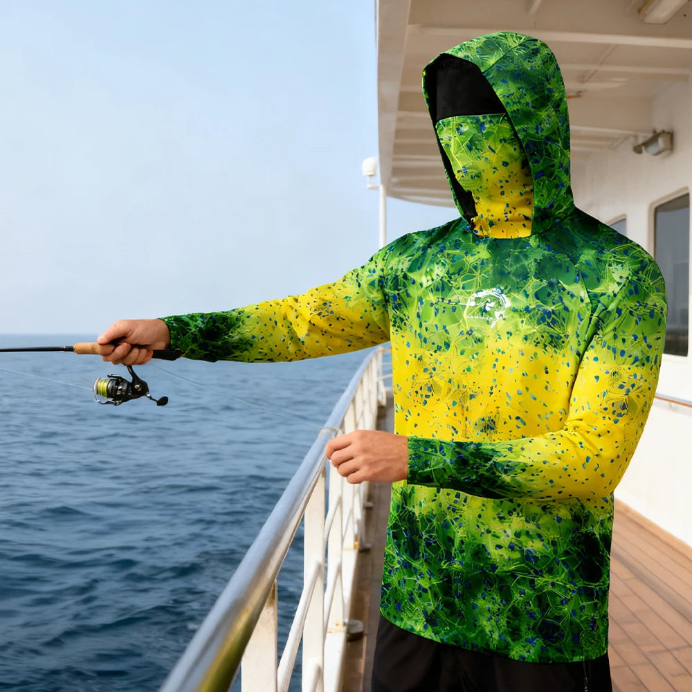 Men's Fishing Hoodie Long Sleeve Sun Protection Shirt