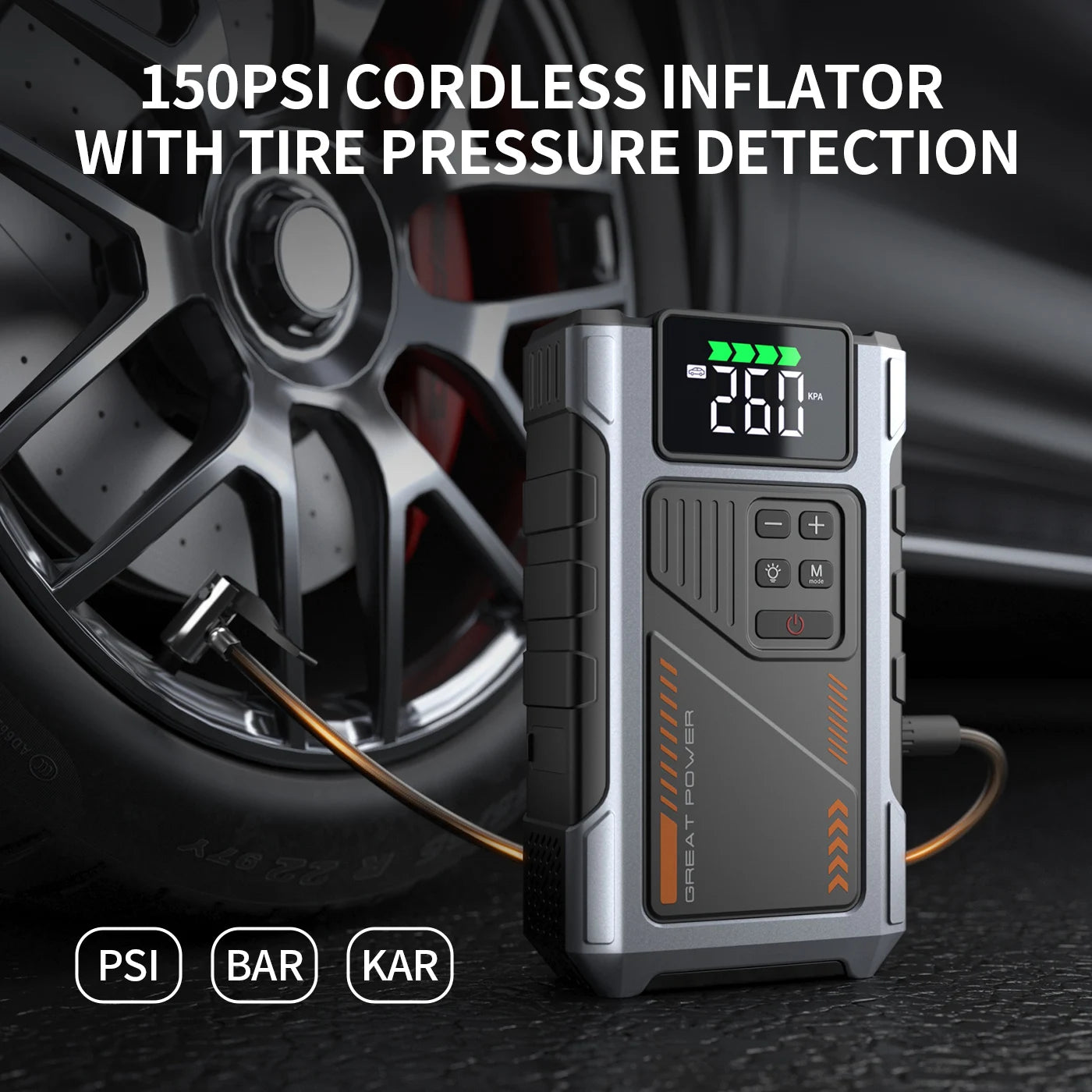 Portable Car Jump Starter With Air Compressor, 3000A Peak(7.5L Gas, 6.5L Diesel) , Jump Starter Battery PackWith150 PSl Tire Inf - Louie's Joint 