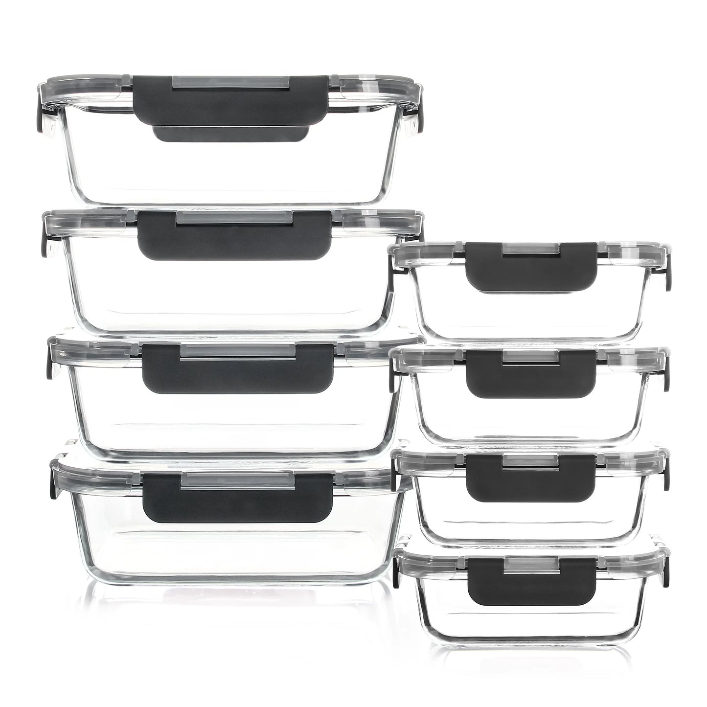 Borosilicate Glass Food Storage Containers Set BPA Free Leakproof