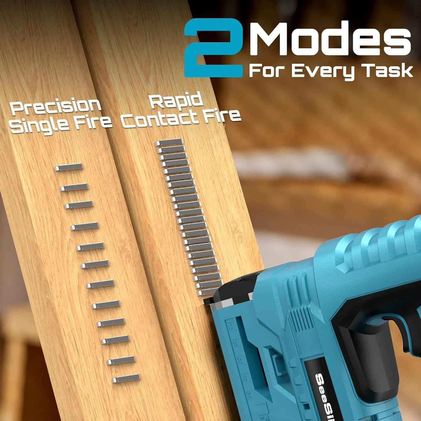 Seesii 18 Gauge Cordless Brad Nailer Kit With Two Batteries