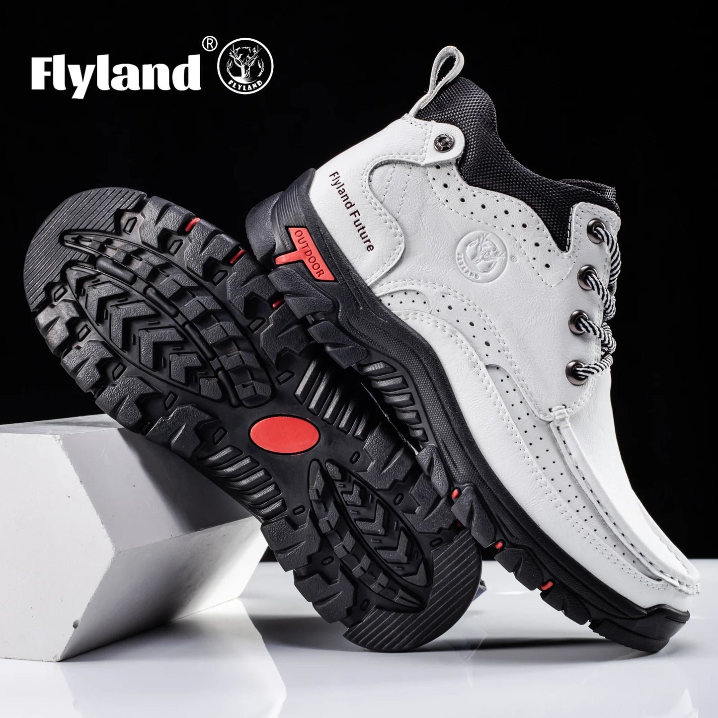 FLYLAND Men'S Fashion Vintage Classical Genuine Faux Leather Handmade Chukka Boots Daily Casual Work Office Shoes