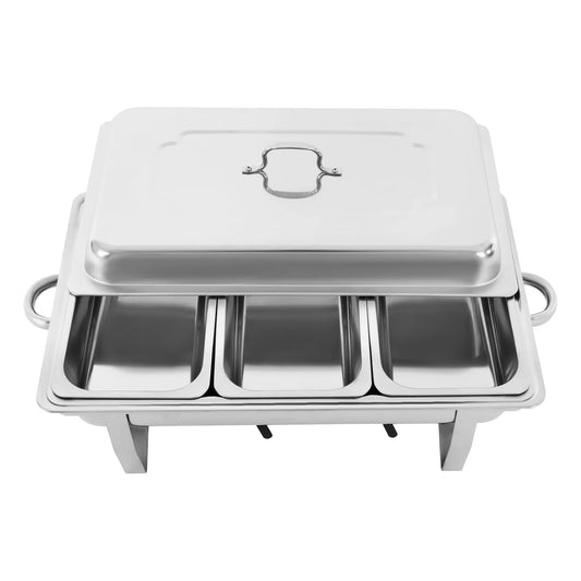 Stainless Steel Chafing Dish Buffet Set Rectangular Catering Chafer Warmer Buffet Dishes Warming for Restaurants, Buffets - Louie's Joint 