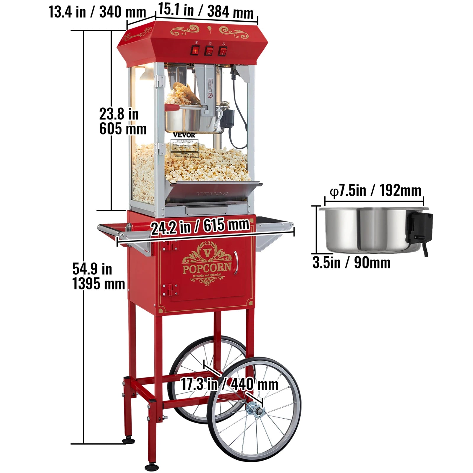 SucceBuy 8/12Oz Electric Popcorn Maker Commercial Popper Machine  Automatic Corn Cookware with Scoop Spoon SUS304 Heating Tube - Louie's Joint 