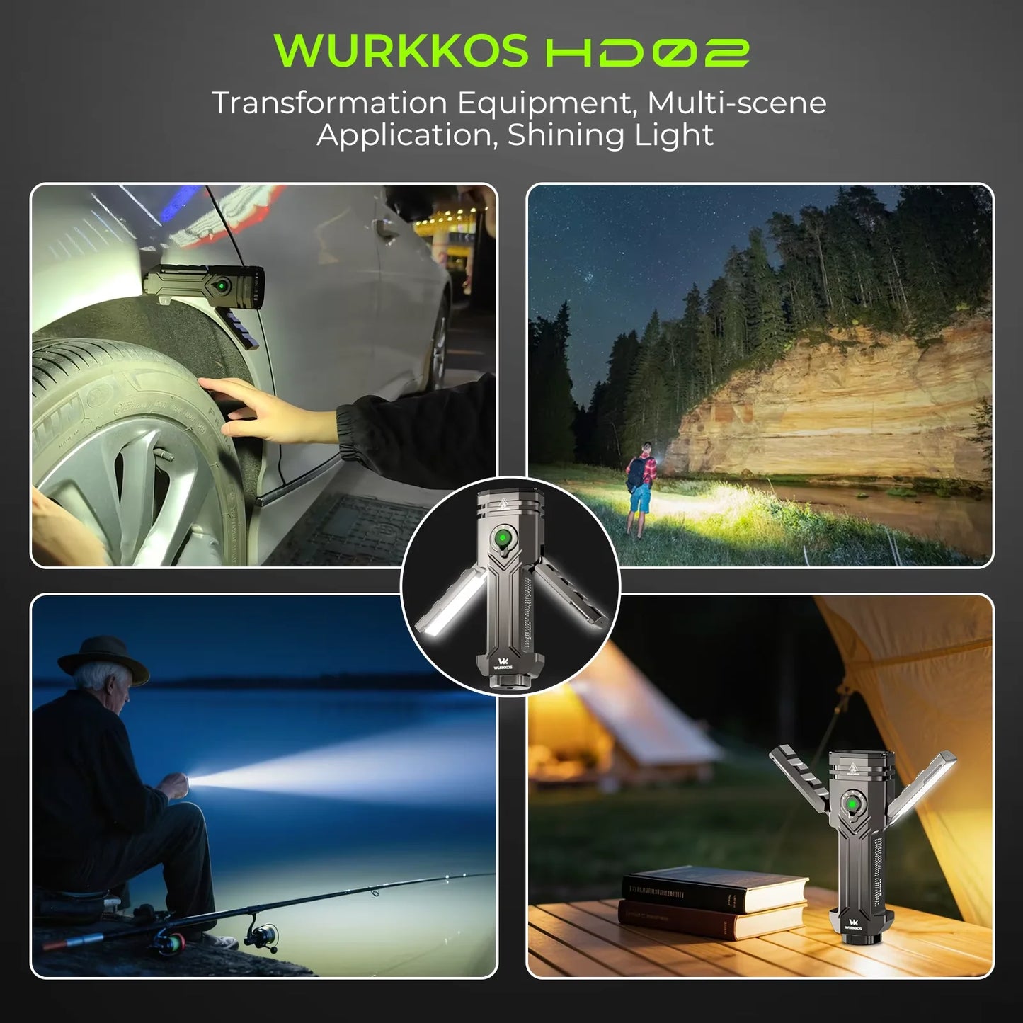 Wurkkos HD02 LED Camping Lamp 800 Lumen Rechargeable Searchlight