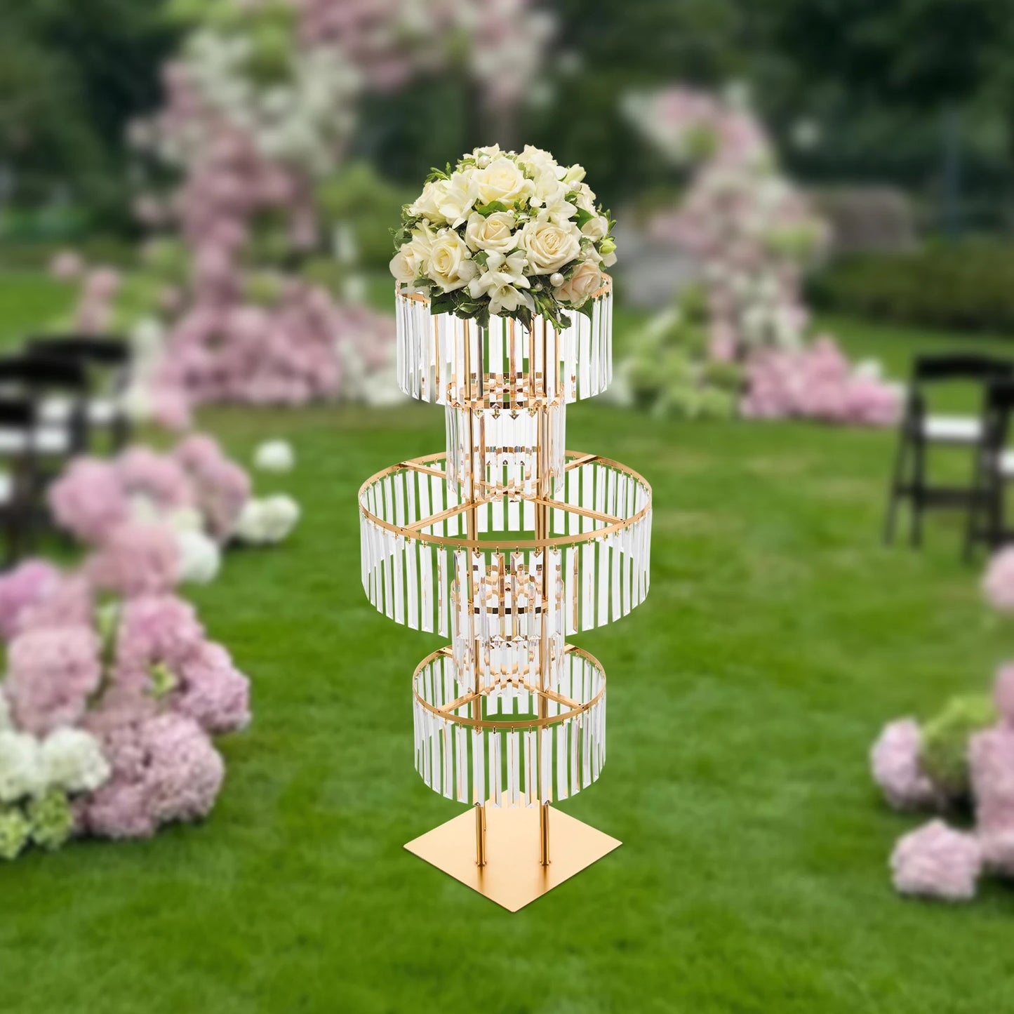 Five-Tier Wedding Centerpiece Stand Acrylic Flower Vase