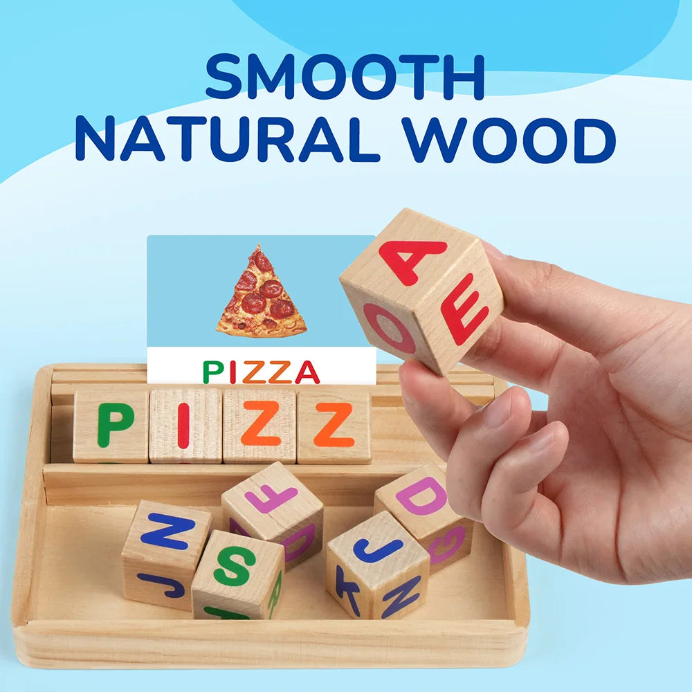 Spelling Games With Flash Cards Montessori Wooden Letter Learning