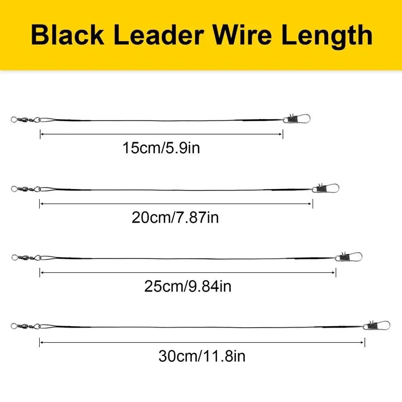 JSFUN 20Pc Anti Bite Steel Wire Leader With Swivel