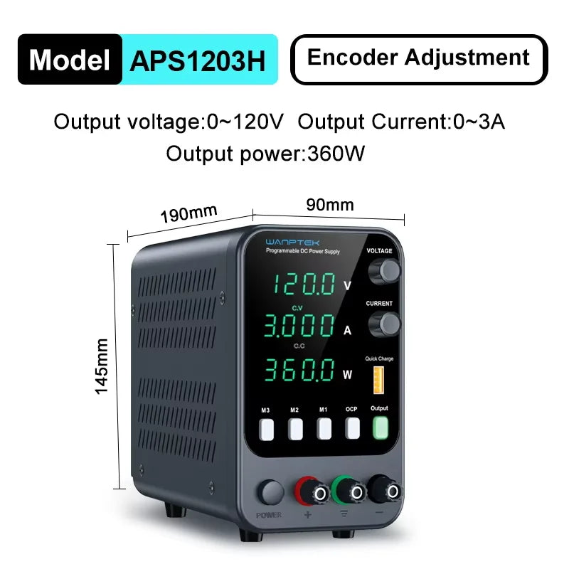 Wanptek Adjustable DC Laboratory Power Supply 0-60V 0-10A Bench