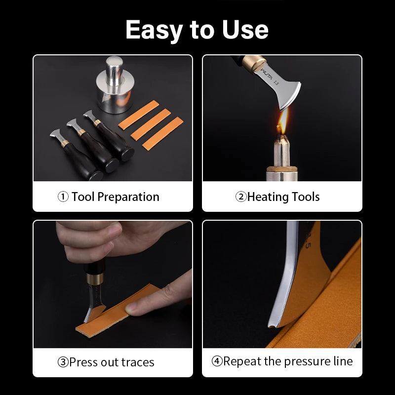 WUTA 1PC High Quality Professional Leather Edge Creaser Beveler Removal diy Heat Creasers Edge Decorate Line Leather Craft Tools