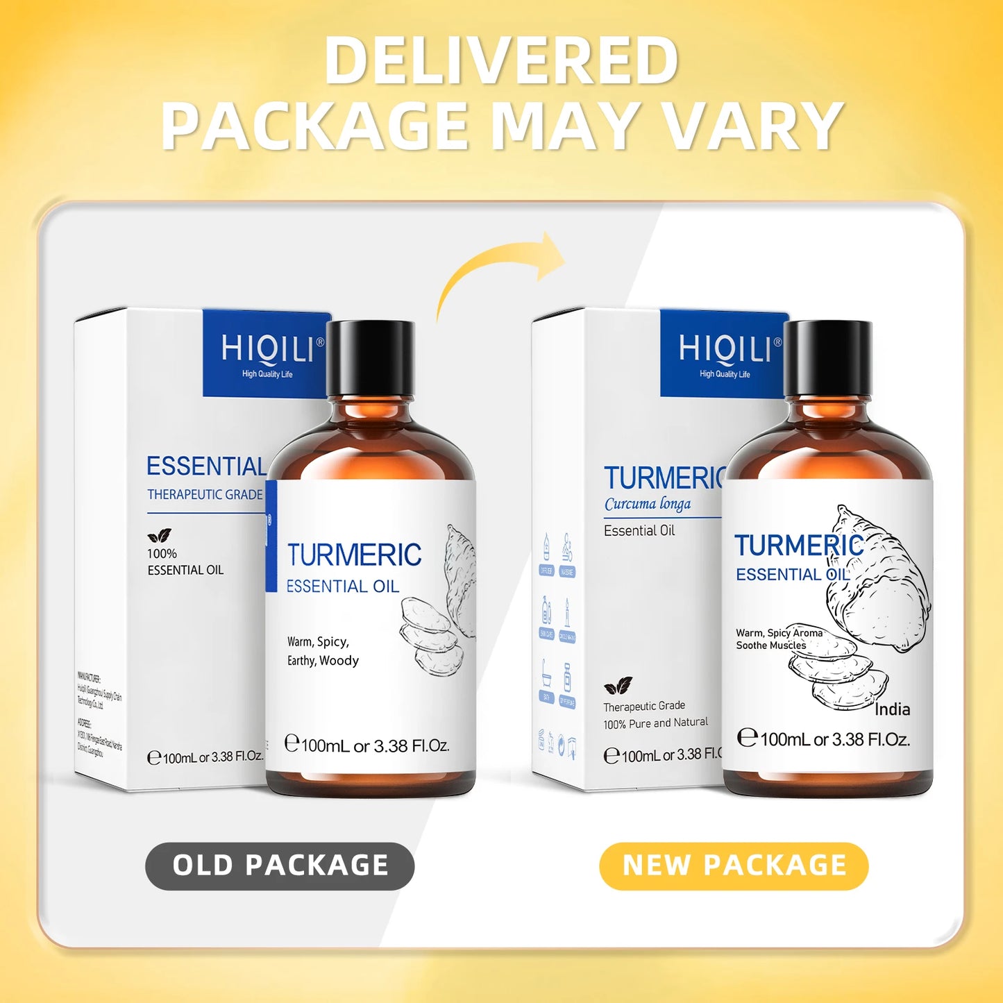 HIQILI Turmeric Essential Oil For Diffuser And Humidifier