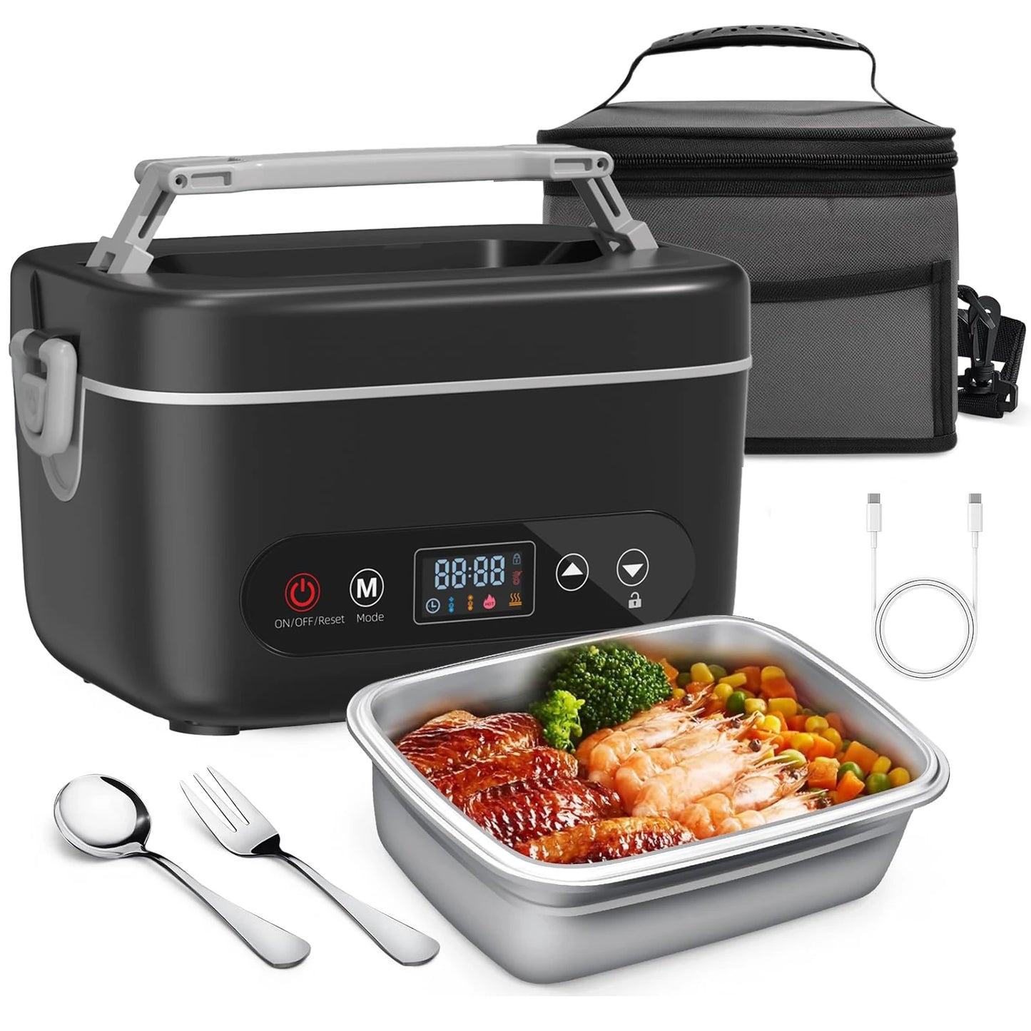 12000mAh Wireless Lunch Box With Five Sided Heating Temperature Control