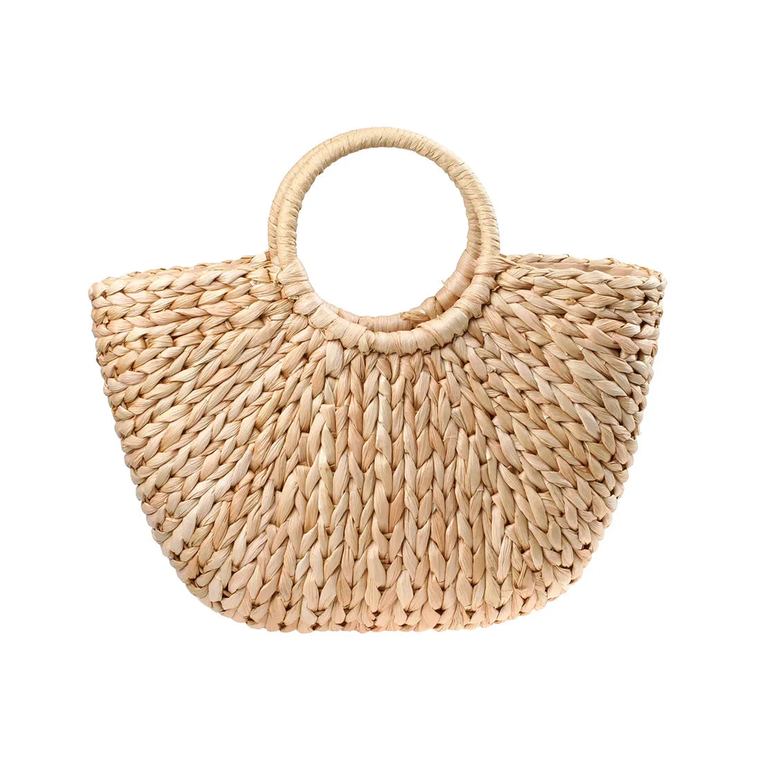 Straw Woven Handbags Beach Bag Handmade Woven Bucket Bag Shopping Tote Bag