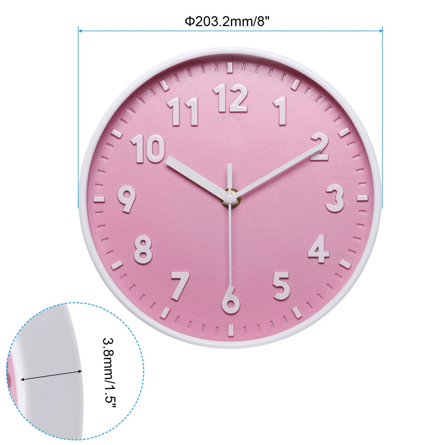 UXCELL Silent 3D Number Wall Clock Modern Battery Operated