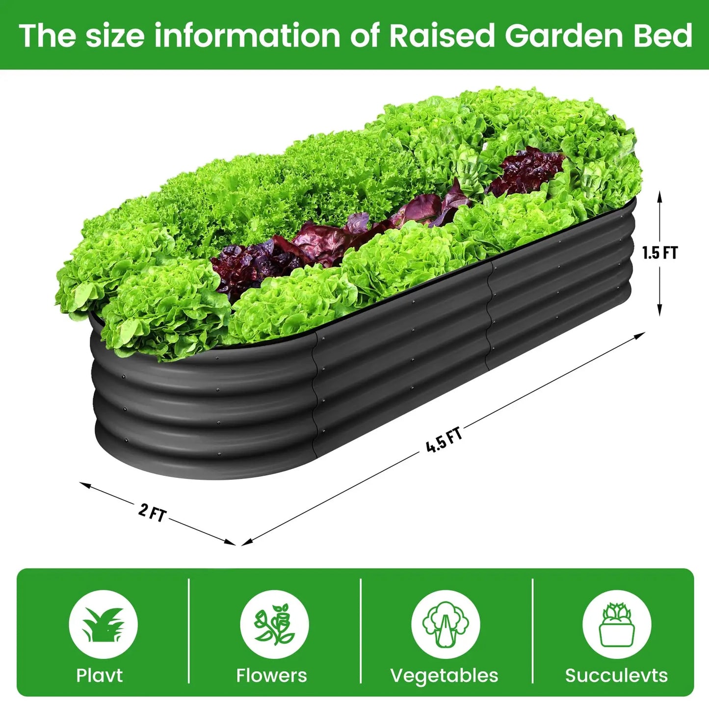 HiMISS 2-Pack Galvanized Steel Raised Oval Bed With Open Base - Louie's Joint 
