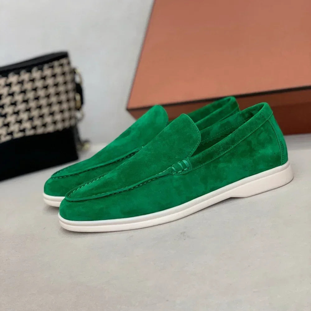 Suede Leather Women Loafers Casual Soft Sole Flats