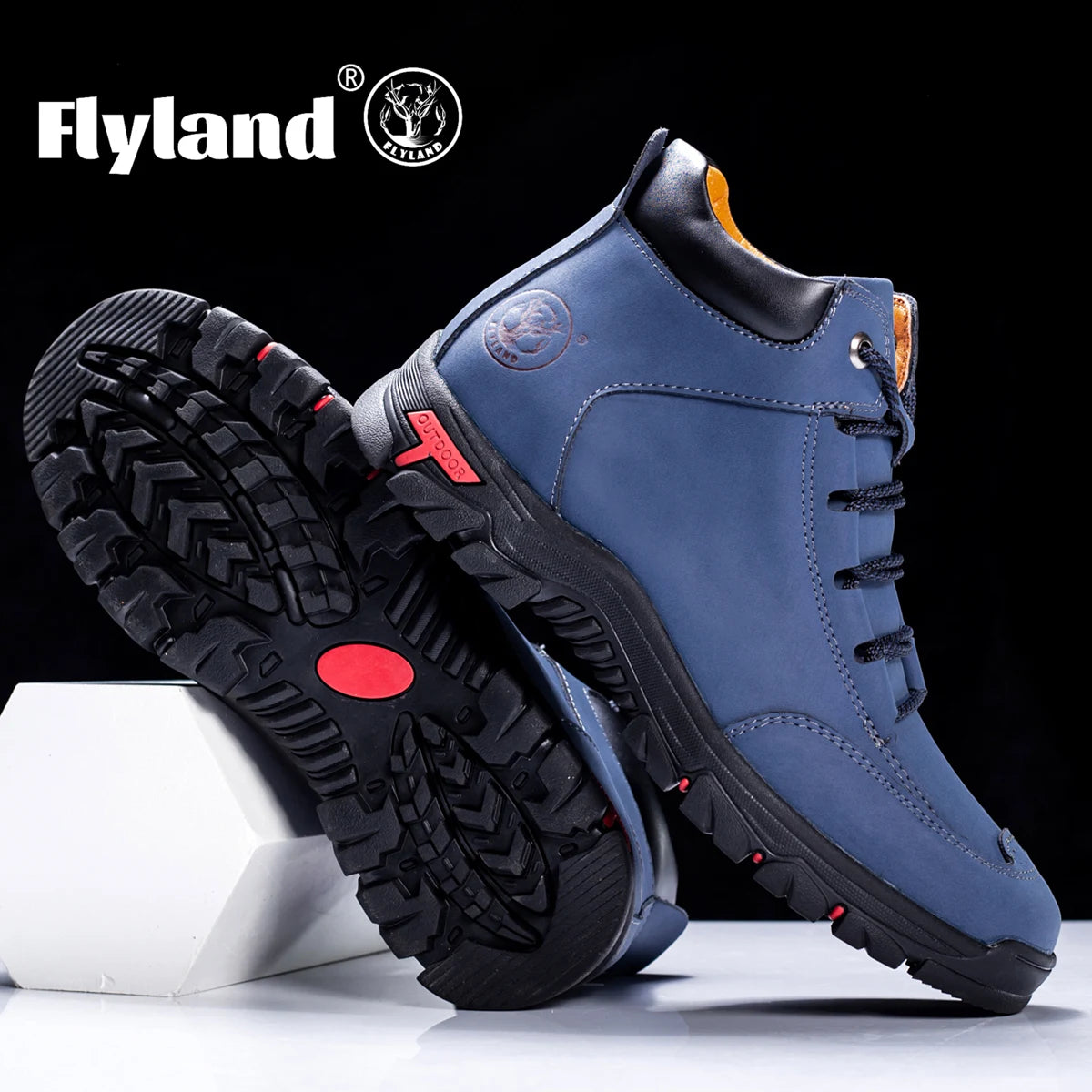 FLYLAND Men's Vintage Chukka Boots Top Layer Cowhide Leather Casual Work Office Shoes Fashion Classical Design