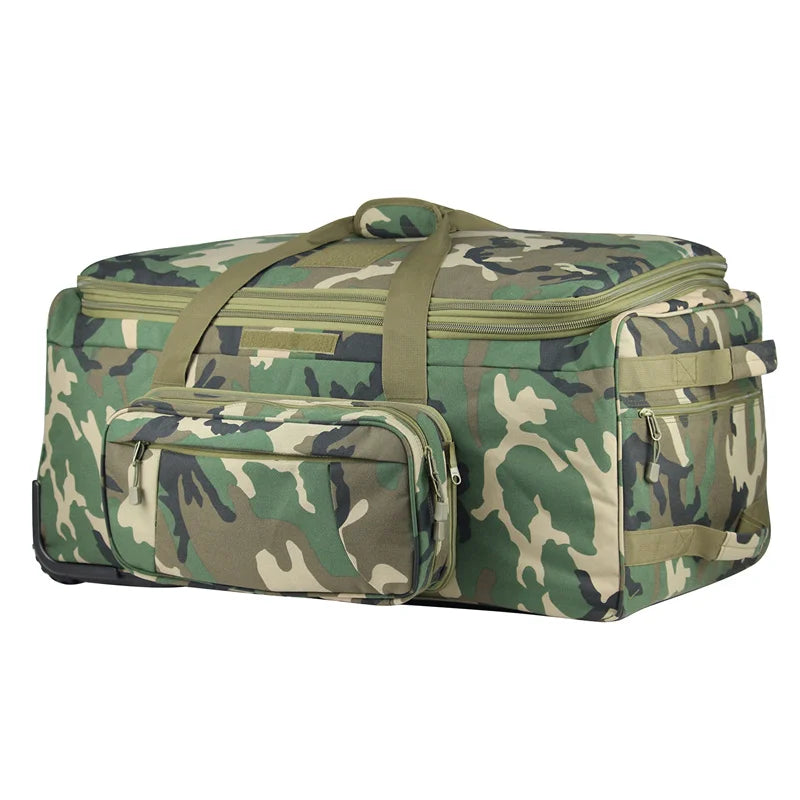 Q CN Tactical Duffel Bag Rolling Luggage for Heavy Duty Travel