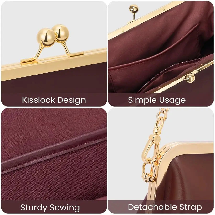 PU Crossbody Bag Clasp Messenger Tote Purse For Everyday Use