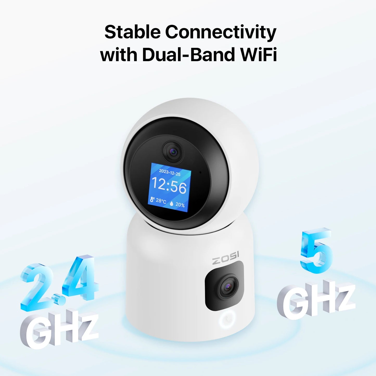 ZOSI 360° Smart Home Security Camera PTZ Auto Tracking Baby Monitor AI Panoramic HD Night Vision Indoor WiFi Surveillance Camera - Louie's Joint 