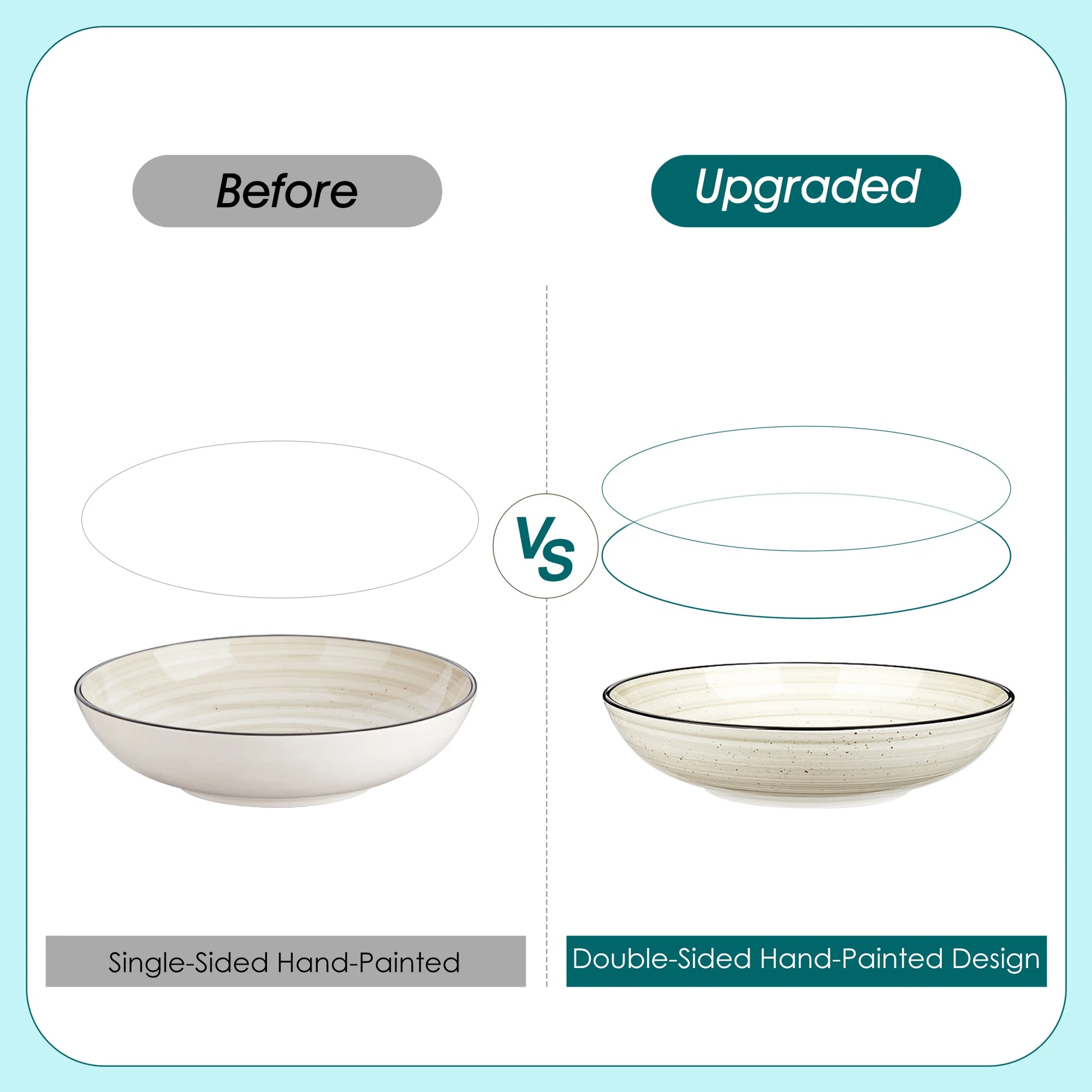 vancasso 24/48 Piece Beige Plates Dinner Sets Ceramic Dinnerware Sets Handpainted Spiral With 6 Dinner Plate/Dessert/Soup/Bowl - Louie's Joint 