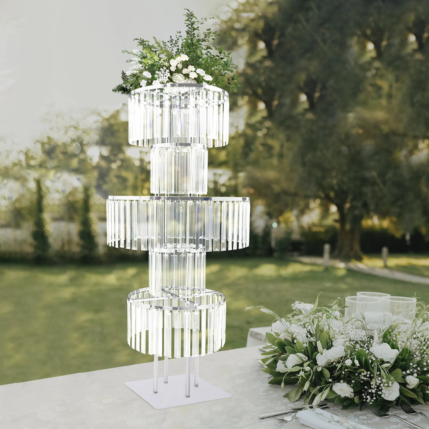 Five-Tier Wedding Centerpiece Stand Acrylic Flower Vase
