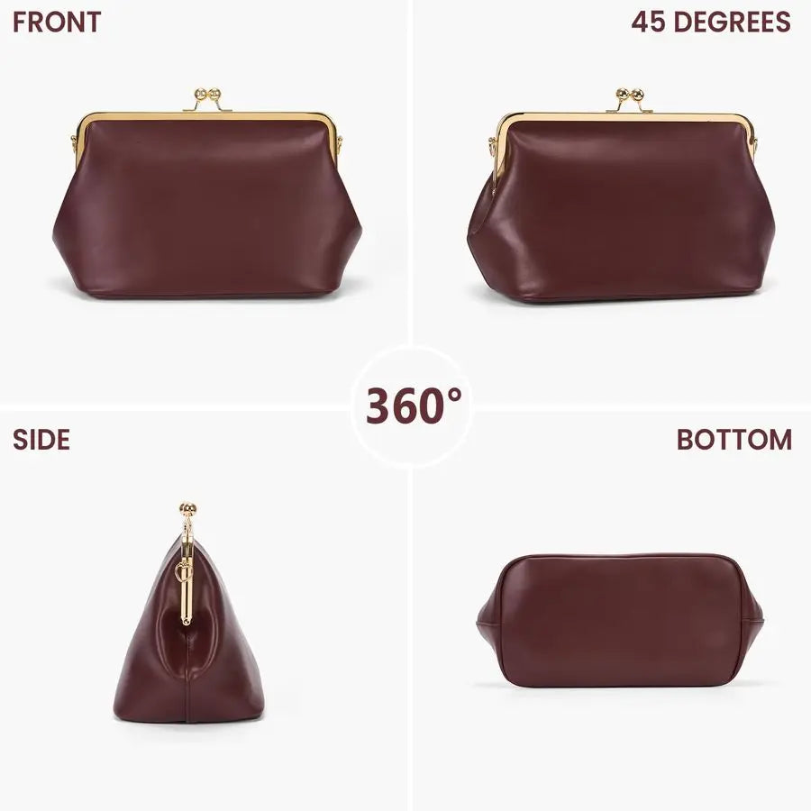 PU Crossbody Bag Clasp Messenger Tote Purse For Everyday Use