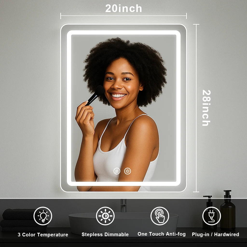 Mygiivovo LED Backlit Fogless Bathroom Vanity Mirror