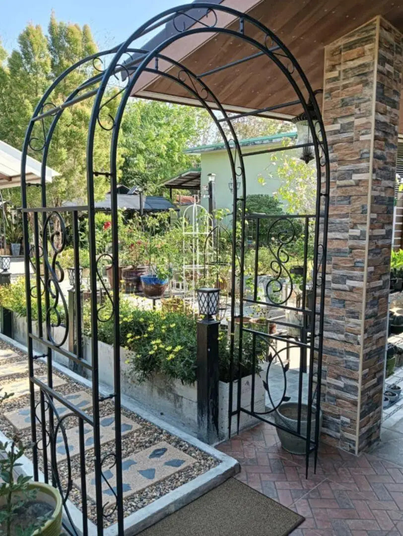 Heavy Duty Metal Garden Arbor Trellis For Climbing Plants - Louie's Joint 