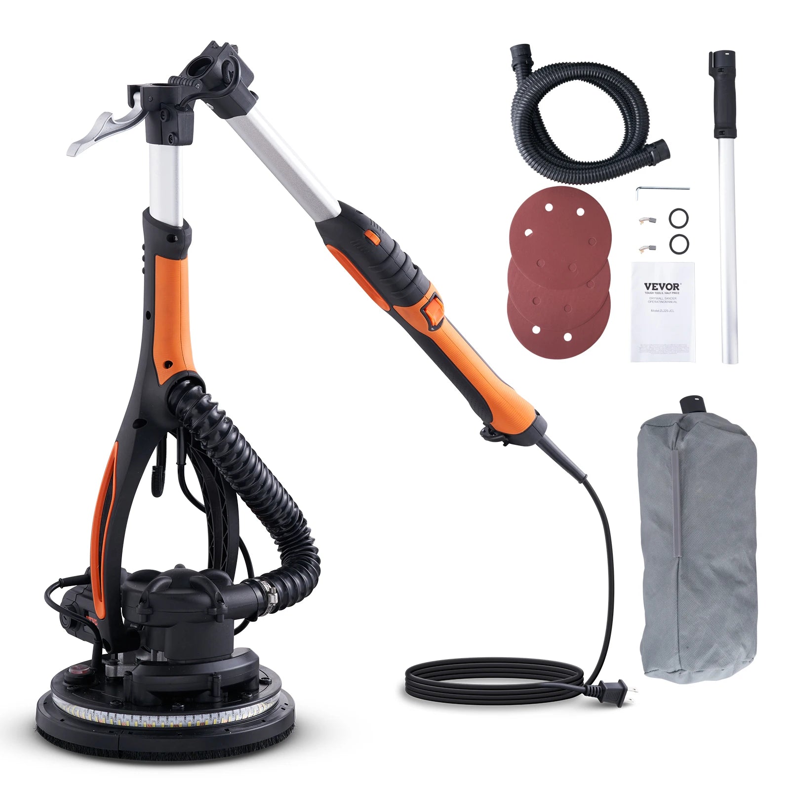 SucceBuy 900W Drywall Sander Brush Motor Electric Adjustable Variable Speed with Self-Suction Handle Wall Grinder Sander Machine - Louie's Joint 