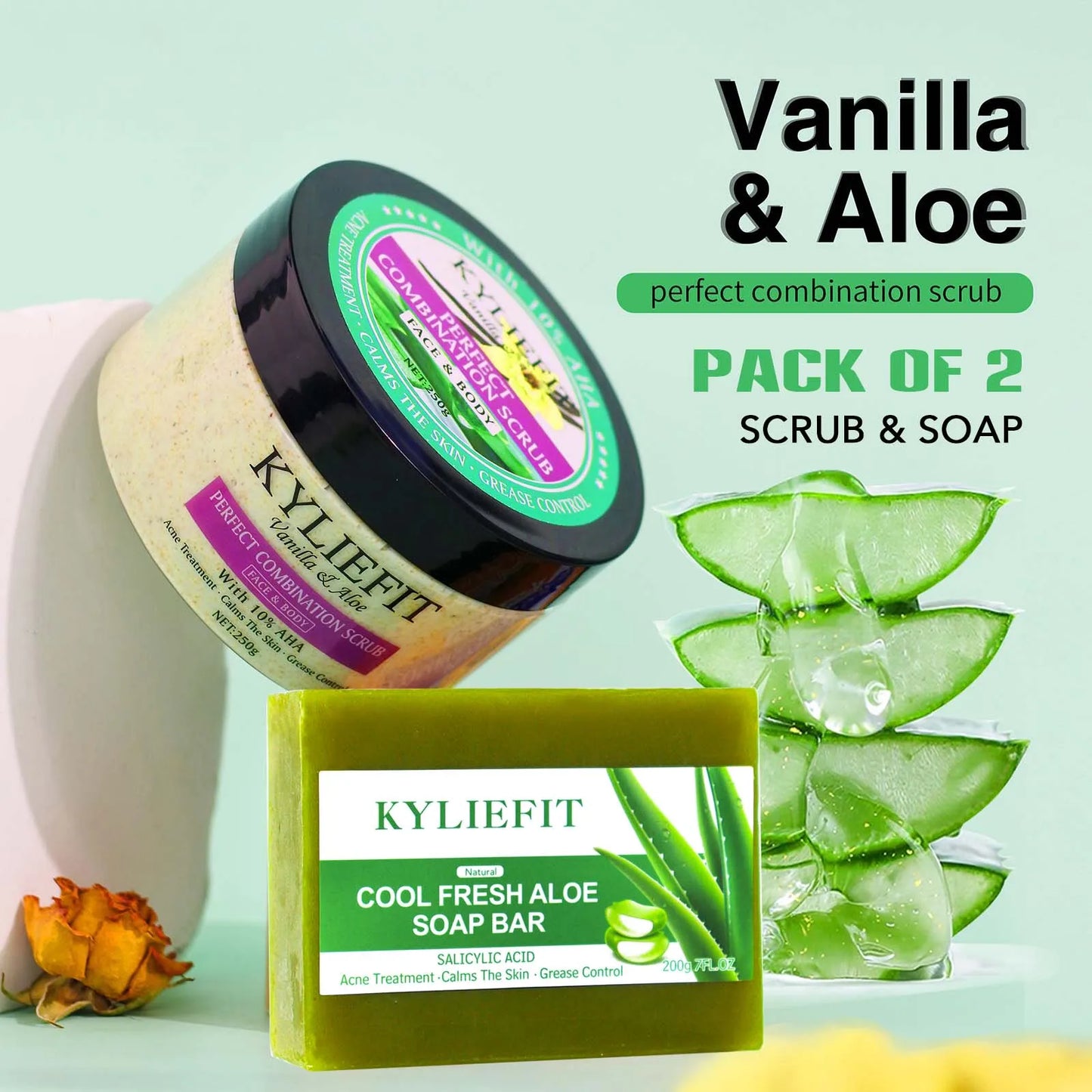 AILKE Premium Organic Scrub Set For Face And Body Care