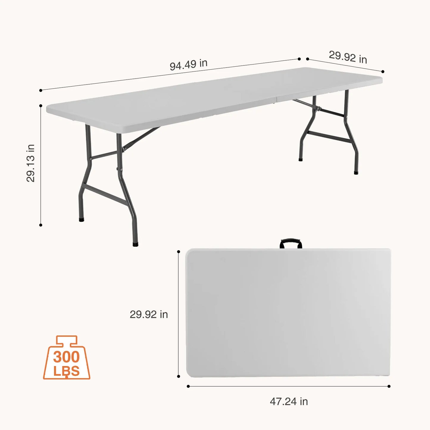 JHK Portable Folding Table With Carry Handle For Outdoor Use