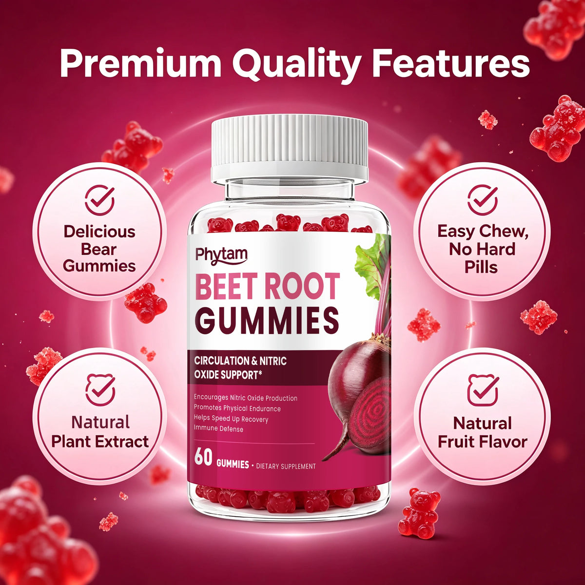 Beetroot Supplement, Antioxidant Daily Wellness Support, Plant‑Based Nutritional Supplement for Overall Body Health