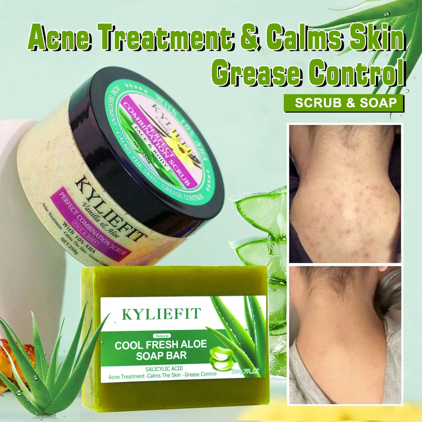 AILKE Premium Organic Scrub Set For Face And Body Care