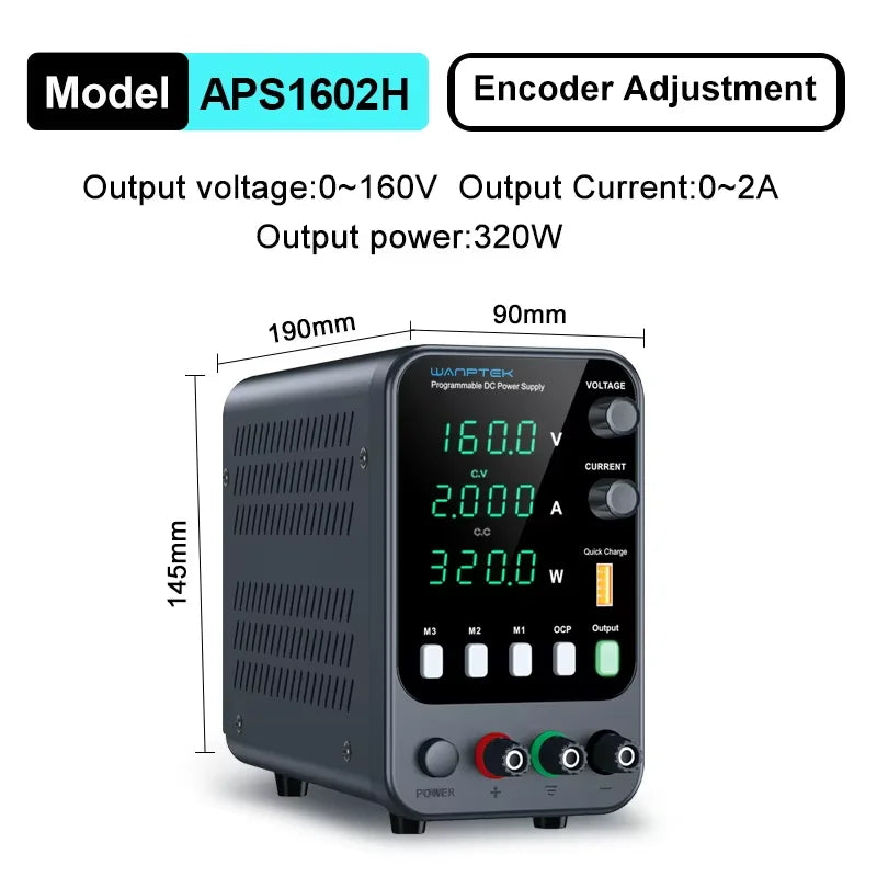 Wanptek Adjustable DC Laboratory Power Supply 0-60V 0-10A Bench