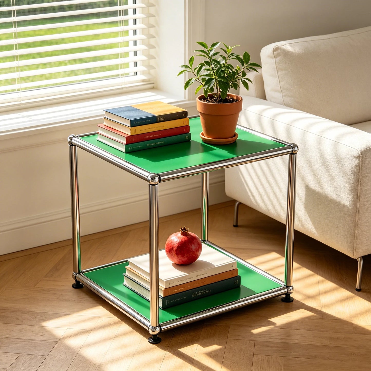 Furgle Modern Minimalist Metal Frame Side End Table