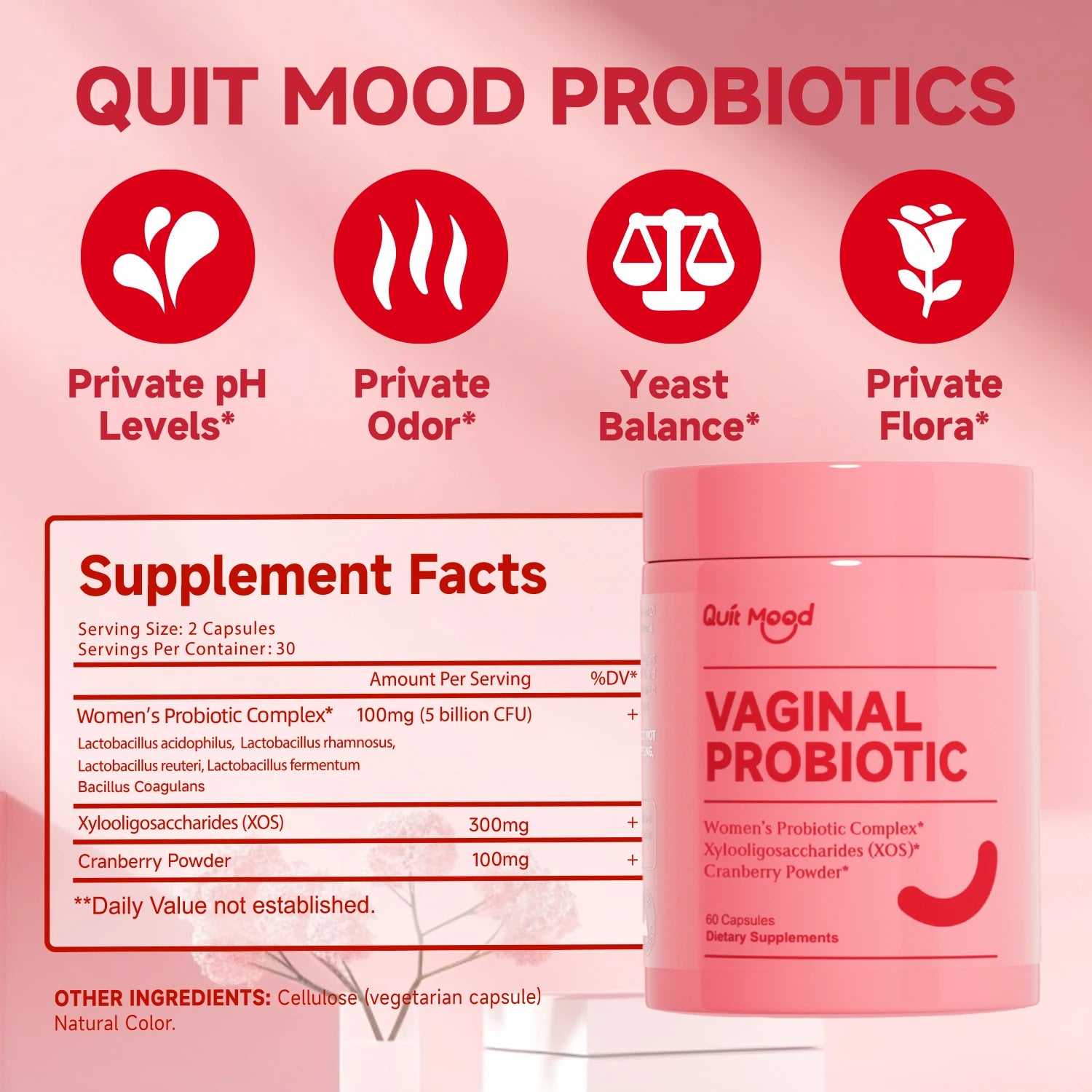Probiotics for Women PH Balance with Prebiotics and Lactobacillus Probiotic Blend - Promote Healthy Odor and Flora - Louie's Joint 