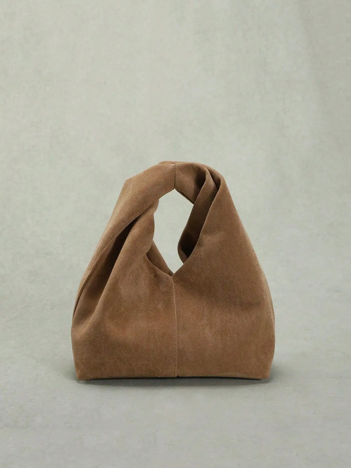 1Pc Red Suede Twisted Handle Tote Bag, Soft Faux‑Suede Handbag, Minimalist Knot Top‑Handle Shoulder Bag, Women Casual Daily Shopping Hand Purse, Fashion Reusable Underarm Bag For Women Street‑wear