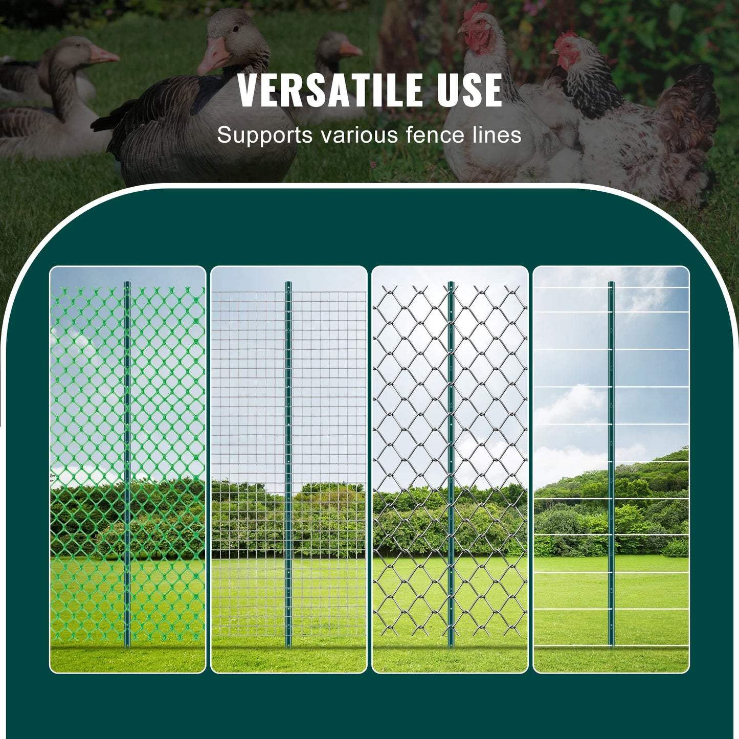 SucceBuy Heavy Duty Fence Post T-Post Steel Stakes For Garden